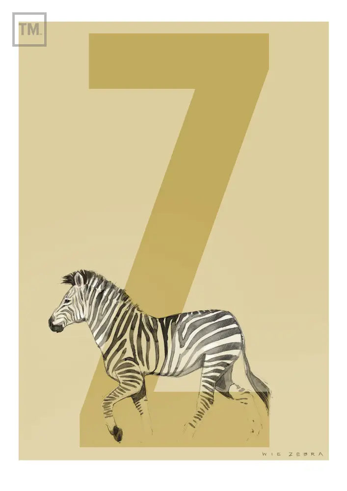 Z wie Zebra - Von Hand Illustriert gedruckt auf Premium Papier Matt Print Material